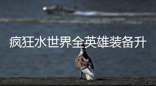 装备攻略词条英雄搭配疯狂界全技能水世升星